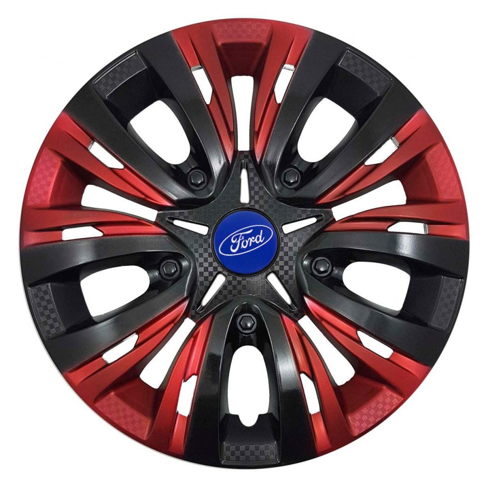 Колпаки на диски Ford Lion Carbon Red Mix 16